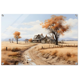 Autumn Homestead – Rustic Countryside Landscape Wall Art Print - Acrylic Print - 50x75 cm / 20x30″ - 