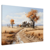 Autumn Homestead – Rustic Countryside Landscape Wall Art Print - Canvas - 70x100 cm / 28x40″ - 