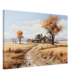 Autumn Homestead – Rustic Countryside Landscape Wall Art Print - Canvas - 50x75 cm / 20x30″ - 