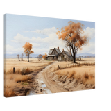 Autumn Homestead – Rustic Countryside Landscape Wall Art Print - Canvas - 50x75 cm / 20x30″ - 