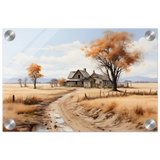 Autumn Homestead – Rustic Countryside Landscape Wall Art Print - Acrylic Print - 20x30 cm / 8x12″ - 