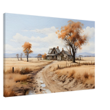 Autumn Homestead – Rustic Countryside Landscape Wall Art Print - Canvas - 60x90 cm / 24x36″ - 