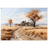 Autumn Homestead – Rustic Countryside Landscape Wall Art Print - Acrylic Print - 70x100 cm / 28x40″ - 