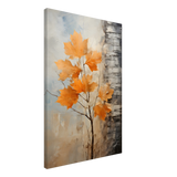 Autumn Maple Leaves by Birch Tree – Modern Nature Wall Art - Canvas - 50x75 cm / 20x30″ - 