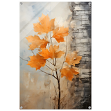 Autumn Maple Leaves by Birch Tree – Modern Nature Wall Art - Acrylic Print - 60x90 cm / 24x36″ - 