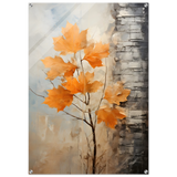 Autumn Maple Leaves by Birch Tree – Modern Nature Wall Art - Acrylic Print - 70x100 cm / 28x40″ - 