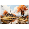 Autumn Serenity by the Chapel – Countryside Landscape Wall Art Print - Acrylic Print - 20x30 cm / 8x12″ - 