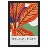 Autumn Whispers | modern abstract botanical - Framed Canvas - 40x60 cm / 16x24″ - Black frame