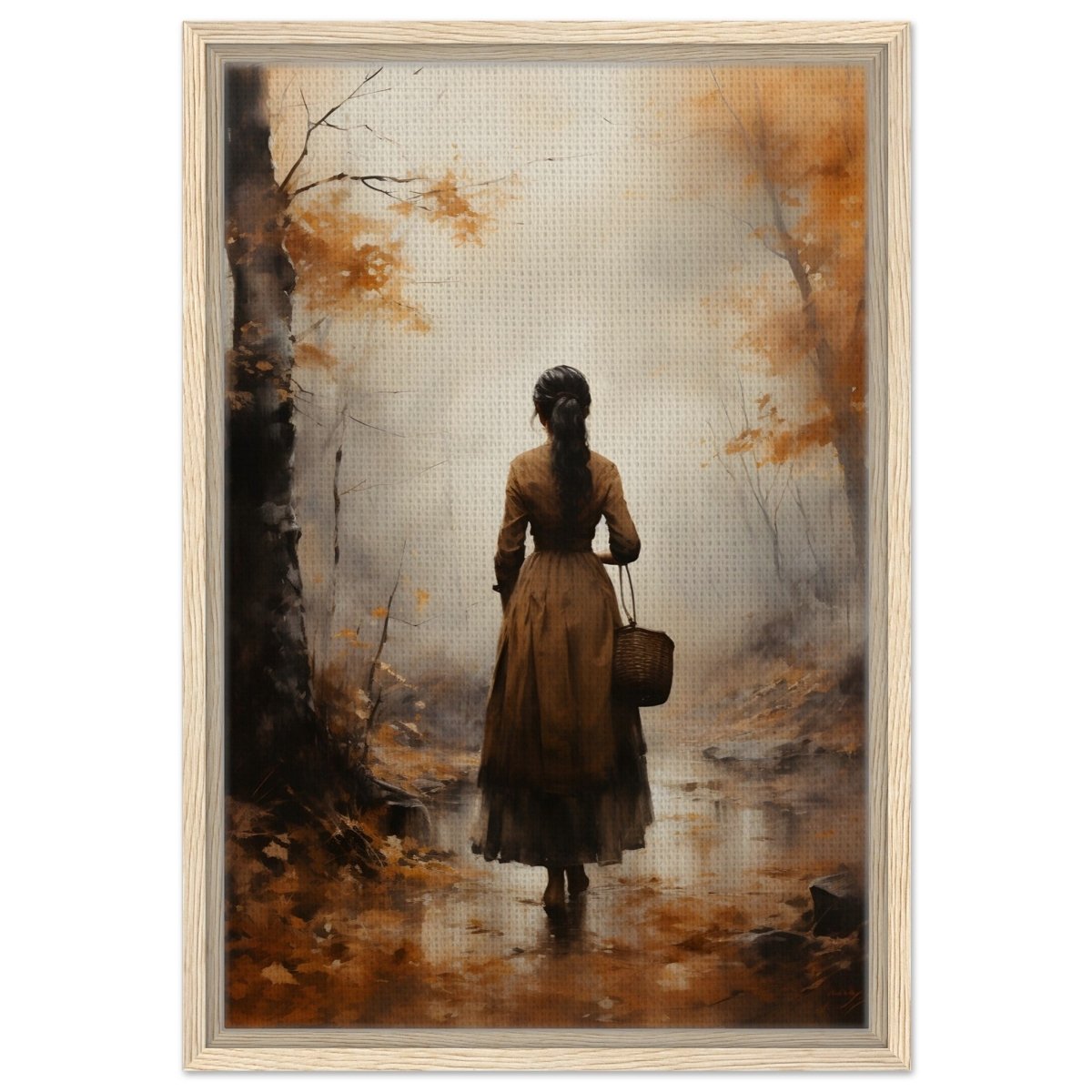 Autumn’s Serenity | Nature Portrait Art Print - Framed Canvas - 40x60 cm / 16x24″ - Wood frame
