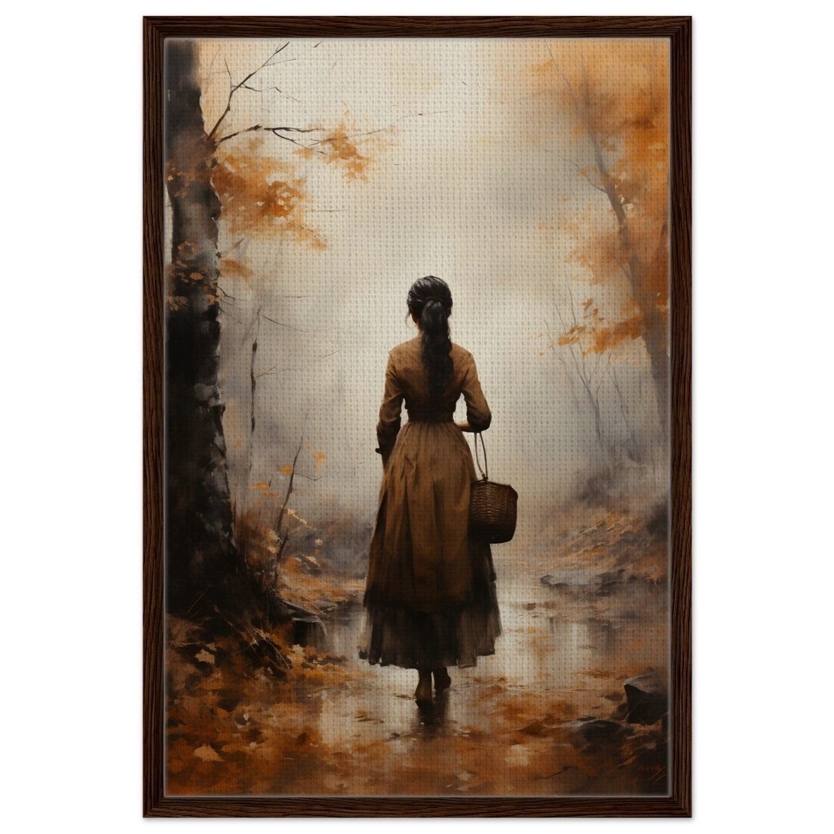 Autumn’s Serenity | Nature Portrait Art Print - Framed Canvas - 60x90 cm / 24x36″ - Dark wood frame