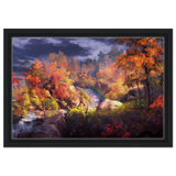 Autumn's Whisper | Tranquil Nature Escape | Nature Wall art Print - 30x45 cm / 12x18″ - Framed Canvas - Black frame