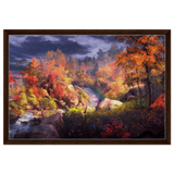Autumn's Whisper | Tranquil Nature Escape | Nature Wall art Print - 50x75 cm / 20x30″ - Framed Canvas - Dark wood frame
