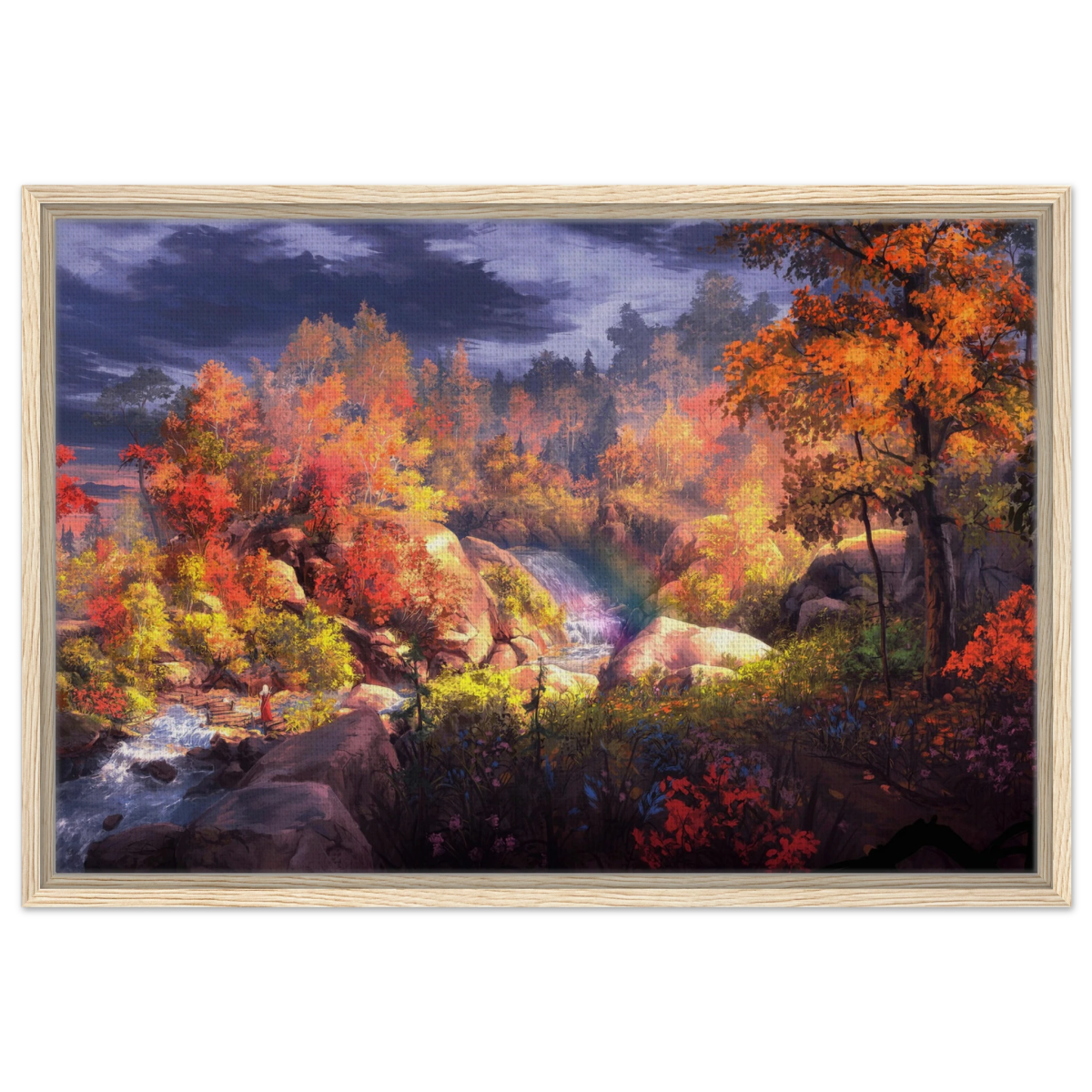 Autumn's Whisper | Tranquil Nature Escape | Nature Wall art Print - 50x75 cm / 20x30″ - Framed Canvas - Wood frame