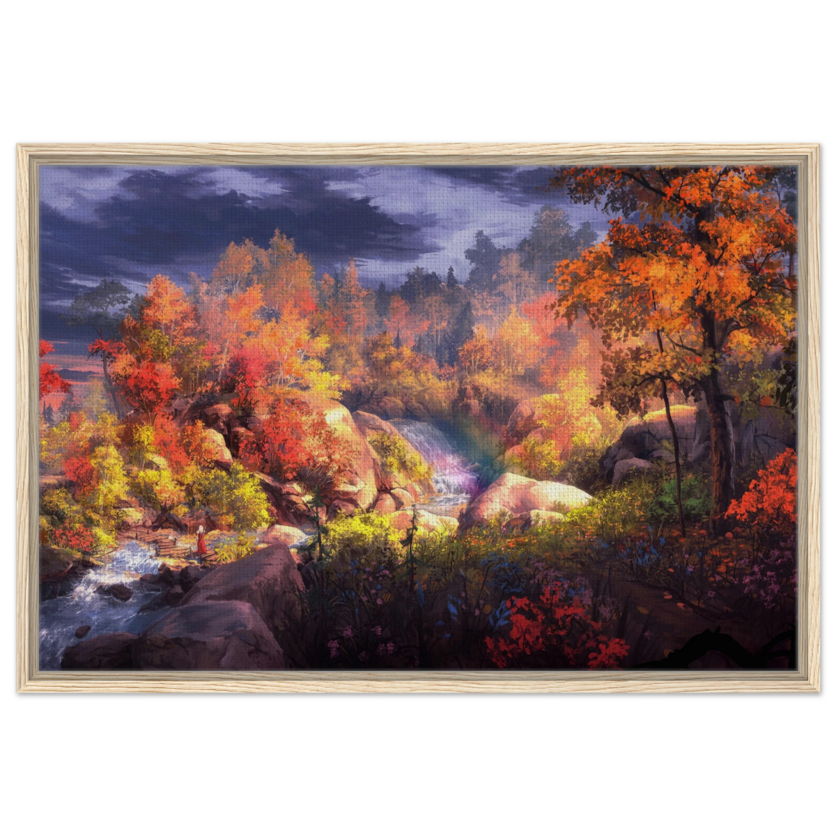 Autumn's Whisper | Tranquil Nature Escape | Nature Wall art Print - 60x90 cm / 24x36″ - Framed Canvas - Wood frame