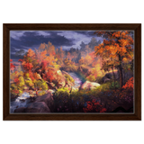 Autumn's Whisper | Tranquil Nature Escape | Nature Wall art Print - 30x45 cm / 12x18″ - Framed Canvas - Dark wood frame