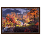 Autumn's Whisper | Tranquil Nature Escape | Nature Wall art Print - 40x60 cm / 16x24″ - Framed Canvas - Dark wood frame