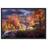 Autumn's Whisper | Tranquil Nature Escape | Nature Wall art Print - 60x90 cm / 24x36″ - Framed Canvas - Black frame