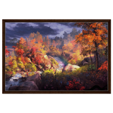 Autumn's Whisper | Tranquil Nature Escape | Nature Wall art Print - 60x90 cm / 24x36″ - Framed Canvas - Dark wood frame
