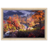 Autumn's Whisper | Tranquil Nature Escape | Nature Wall art Print - 30x45 cm / 12x18″ - Framed Canvas - Wood frame