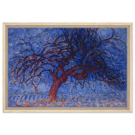 Avond (Evening): The Red Tree 1908 by Piet Mondrian | Vintage wall art print - Framed Canvas - 40x60 cm / 16x24″ - Wood frame