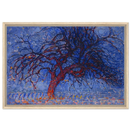 Avond (Evening): The Red Tree 1908 by Piet Mondrian | Vintage wall art print - Framed Canvas - 50x75 cm / 20x30″ - Wood frame