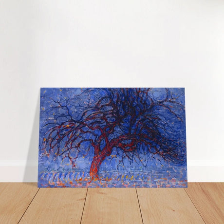Avond (Evening): The Red Tree 1908 by Piet Mondrian | Vintage wall art print - Brushed Aluminum Print - 50x75 cm / 20x30″ - 