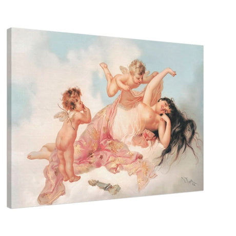 Awakening of love 1894 by Virgilio Tojetti | Vintage wall art print - Canvas - 60x90 cm / 24x36″ - 