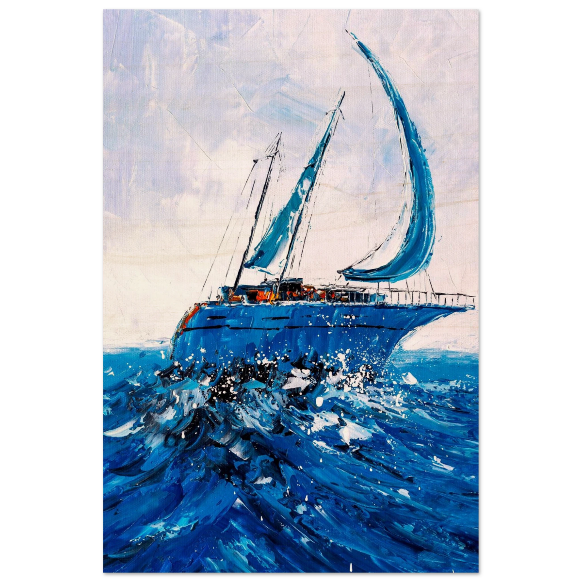 "Azure Ascent" – Sailing the Rhythm of the Sea | Wall art Print - Wood Prints - 50x75 cm / 20x30″ - 