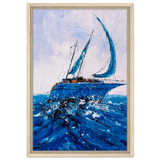 "Azure Ascent" – Sailing the Rhythm of the Sea | Wall art Print - Framed Canvas - 40x60 cm / 16x24″ - Wood frame