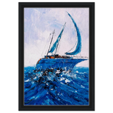 "Azure Ascent" – Sailing the Rhythm of the Sea | Wall art Print - Framed Canvas - 30x45 cm / 12x18″ - Black frame