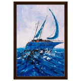 "Azure Ascent" – Sailing the Rhythm of the Sea | Wall art Print - Framed Canvas - 40x60 cm / 16x24″ - Dark wood frame
