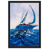 "Azure Ascent" – Sailing the Rhythm of the Sea | Wall art Print - Framed Canvas - 40x60 cm / 16x24″ - Black frame