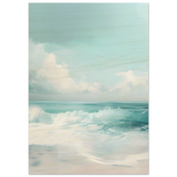 Azure Calm – Tranquil Ocean Horizon | Wall art print - Wood Prints - 70x100 cm / 28x40″ - 