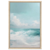 Azure Calm – Tranquil Ocean Horizon | Wall art print - Framed Canvas - 50x75 cm / 20x30″ - Wood frame