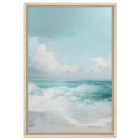 Azure Calm – Tranquil Ocean Horizon | Wall art print - Framed Canvas - 50x75 cm / 20x30″ - Wood frame