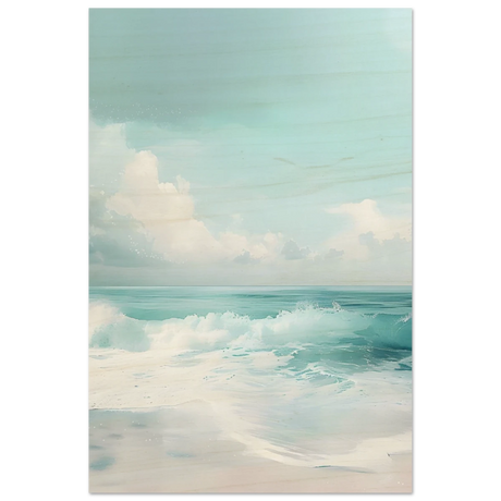 Azure Calm – Tranquil Ocean Horizon | Wall art print - Wood Prints - 50x75 cm / 20x30″ - 