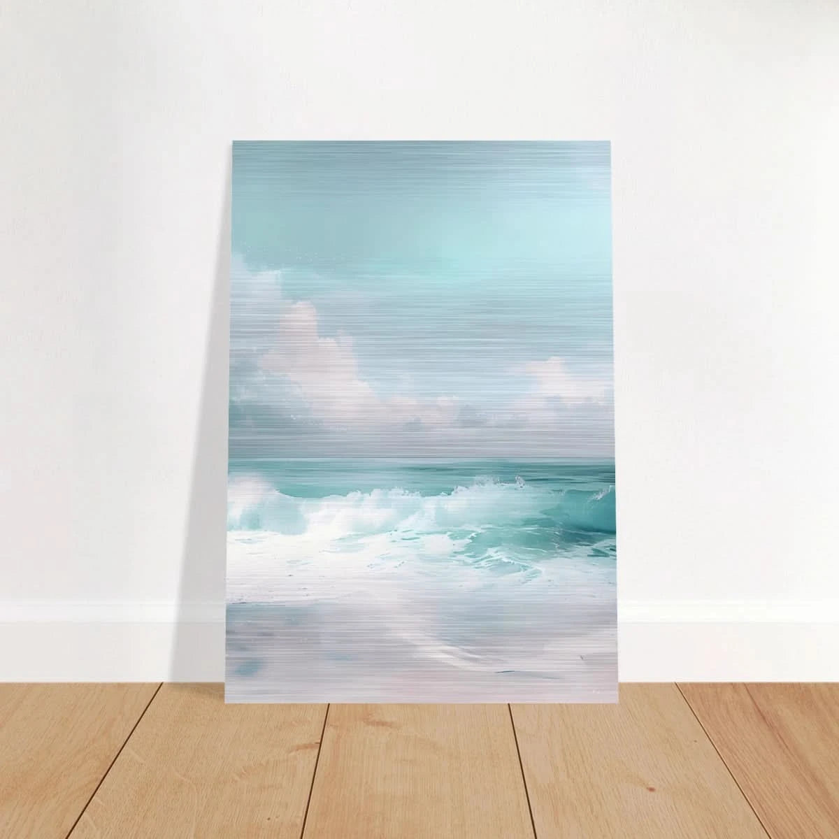 Azure Calm – Tranquil Ocean Horizon | Wall art print - Brushed Aluminum Print - 70x100 cm / 28x40″ - 