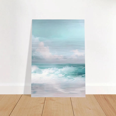 Azure Calm – Tranquil Ocean Horizon | Wall art print - Brushed Aluminum Print - 70x100 cm / 28x40″ - 