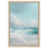 Azure Calm – Tranquil Ocean Horizon | Wall art print - Framed Canvas - 40x60 cm / 16x24″ - Wood frame