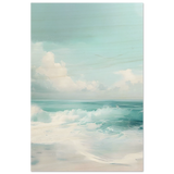 Azure Calm – Tranquil Ocean Horizon | Wall art print - Wood Prints - 20x30 cm / 8x12″ - 