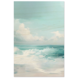 Azure Calm – Tranquil Ocean Horizon | Wall art print - Wood Prints - 30x45 cm / 12x18″ - 