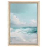Azure Calm – Tranquil Ocean Horizon | Wall art print - Framed Canvas - 30x45 cm / 12x18″ - Wood frame