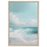 Azure Calm – Tranquil Ocean Horizon | Wall art print - Framed Canvas - 60x90 cm / 24x36″ - Wood frame