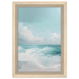 Azure Calm – Tranquil Ocean Horizon | Wall art print - Framed Canvas - 20x30 cm / 8x12″ - Wood frame