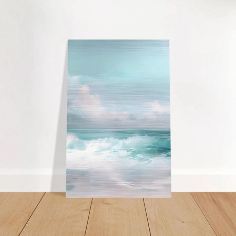 Azure Calm – Tranquil Ocean Horizon | Wall art print - Brushed Aluminum Print - 60x90 cm / 24x36″ - 
