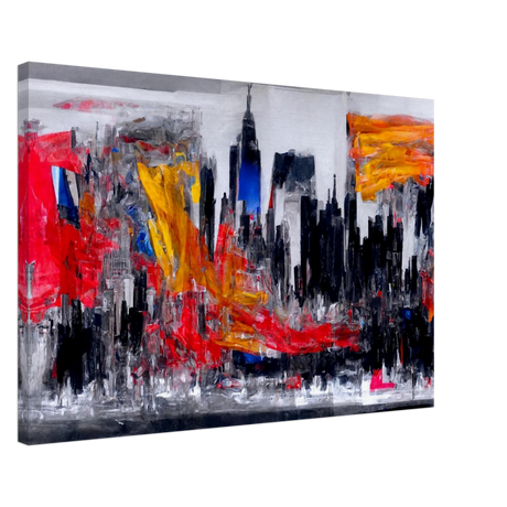 Urban Inferno â€“ Abstract Cityscape Wall Art PrintFramed Canvas20x30 cm / 8x12â€³
