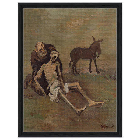 The Good Samaritan by CypriÃ¡n MajernÃ­k â€“ Expressionist Biblical Wall Art PrintWood Prints50x70 cm / 20x28â€³