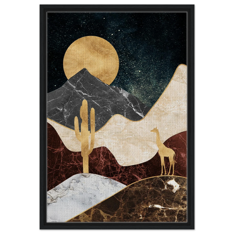 golden horizon safari abstract wilderness in luxe texture wall art print30x45 cm / 12x18″Framed Canvas