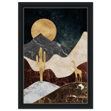 golden horizon safari abstract wilderness in luxe texture wall art print40x60 cm / 16x24″Canvas