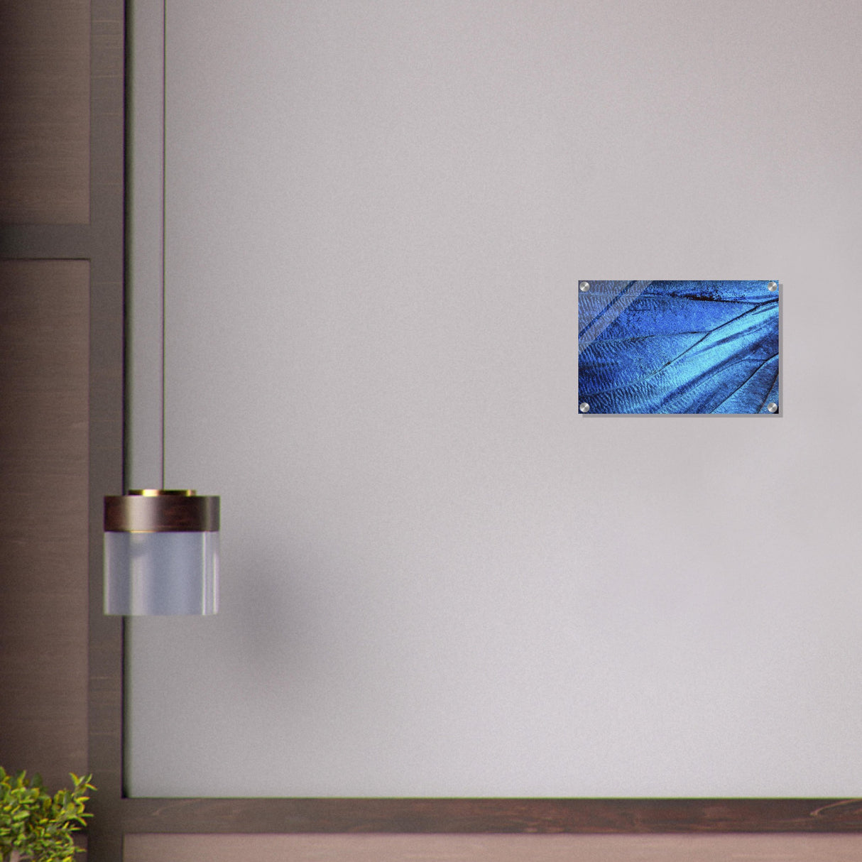  wall art blue butterfly wing